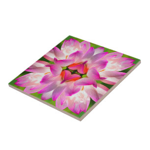 PURPLE FLOWER - Fractal Art - Ceramic Tile