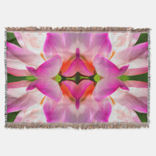 PURPLE FLOWER - Fractal Art - Throw Blanket