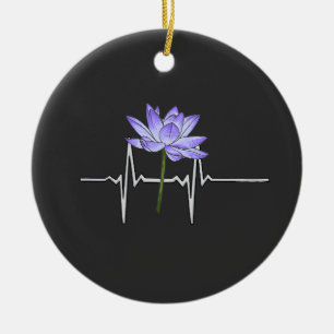 Purple Flower Gardener  Ceramic Ornament