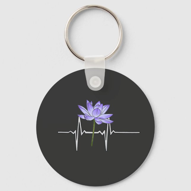 Purple Flower Gardener  Key Ring (Front)