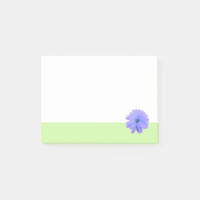 Purple Flower Green Border Post-it Notes (Front)