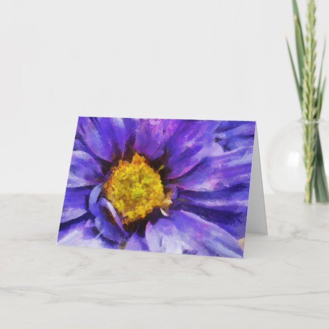 Purple Flower Greeting Card (Front)