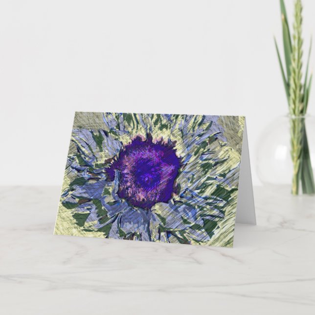 Purple Flower Greeting Card (Front)