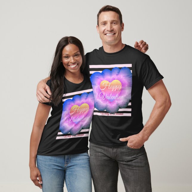Purple Flower Happy Valentine T-Shirt (Unisex)