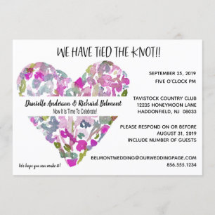 Purple Flower Heart After Wedding IDPP3 Invitation