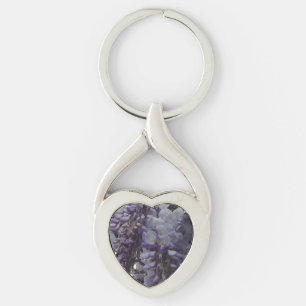 Purple Flower Heart Keychain