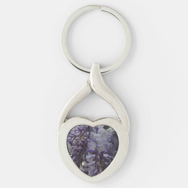 Purple Flower Heart Keychain (Front)