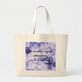 Purple flower Helen Keller quote tote bag.