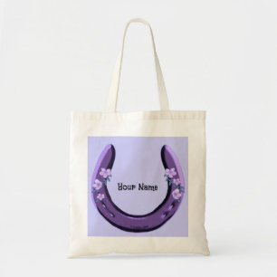 Purple Flower Horseshoe  tote bag