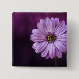 Purple Flower in Bloom 15 Cm Square Badge