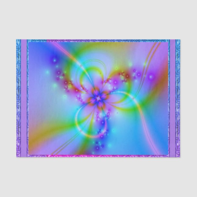 Purple Flower In Blue  Tissue Paper (Front)