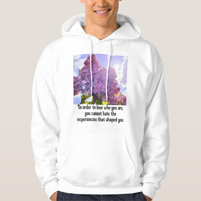 Purple Flower Inspirational Quote Design  Hoodie (Front)