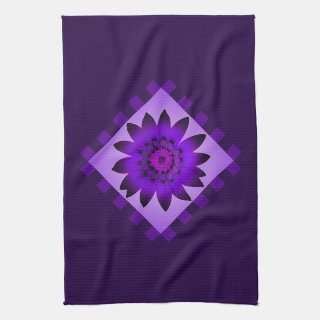 Purple Flower Kitchen Towel (Vertical)