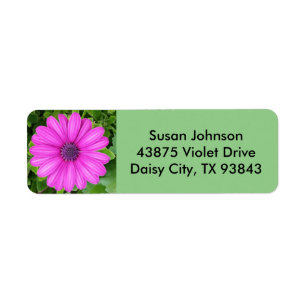 Purple Flower Label Return Address Label