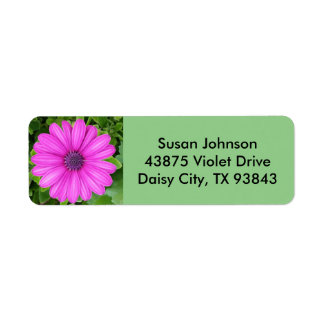 Purple Flower Label Return Address Label