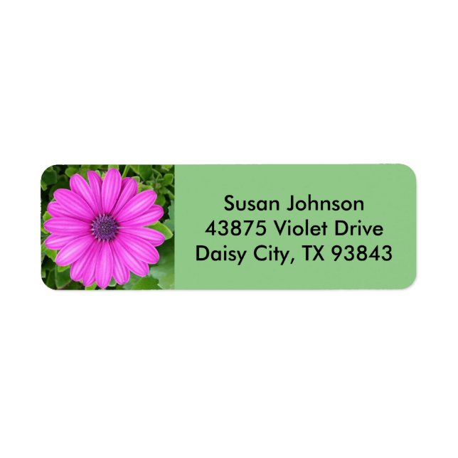 Purple Flower Label Return Address Label (Front)