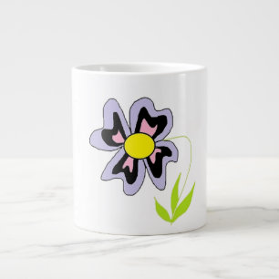purple flower large coffee mug