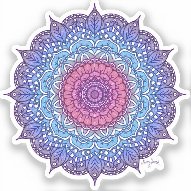 Purple Flower Leaf Mandala (Front)