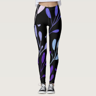 Purple flower leggins for women leggings