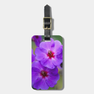 Purple flower luggage tag