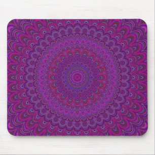 Purple flower mandala mouse pad