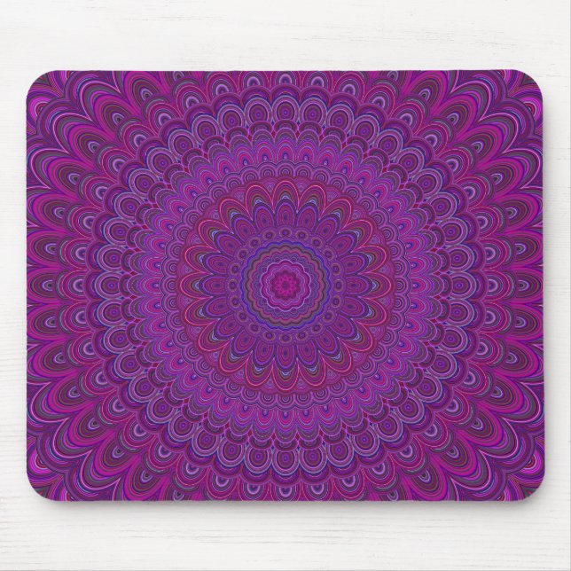Purple flower mandala mouse pad (Front)