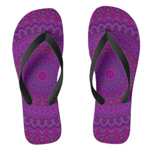 Purple flower mandala thongs