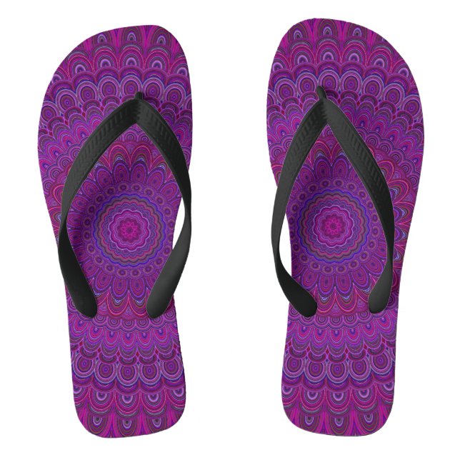 Purple flower mandala thongs (Footbed)