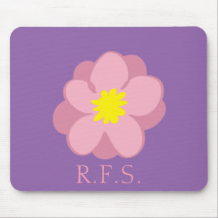 Purple Flower Monogrammed Initials Mouse Pad