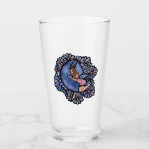 Purple Flower Moon Fairy Glass