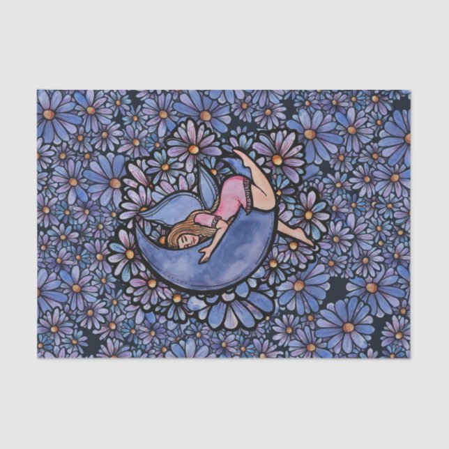 Purple Flower Moon Fairy                           Tissue Paper (Front)