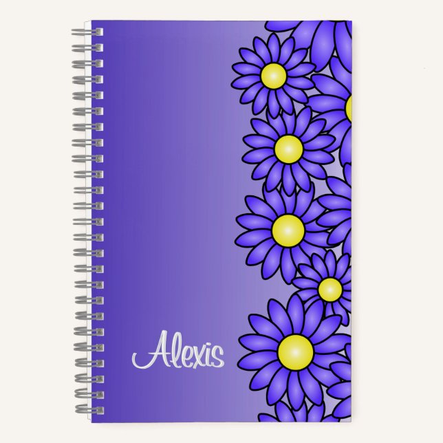 Purple Flower Notebook for Office, School, Artist  (Front)
