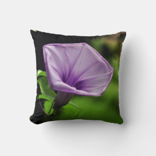 Purple Flower on Green Background Cushion
