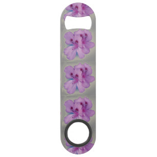 Purple Flower on Silver Grey Speed Bottle Opener