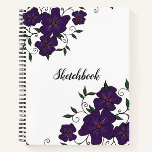 Purple Flower Ornaments Notebook