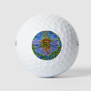 Purple flower painting golf balls