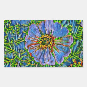 Purple flower painting rectangular sticker
