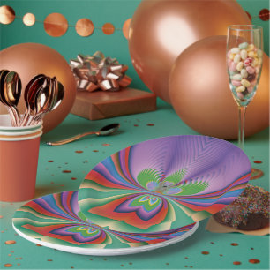 Purple Flower Paper Plate