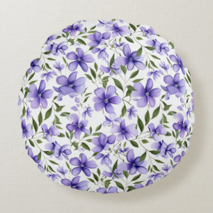Purple Flower Passion Round Cushion