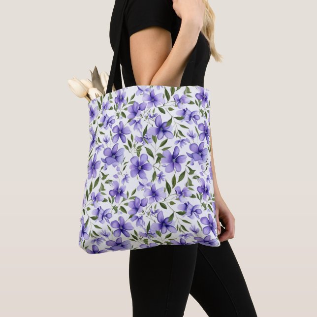 Purple Flower Passion Tote Bag (Close Up)