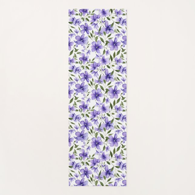 Purple Flower Passion Yoga Mat (Front)