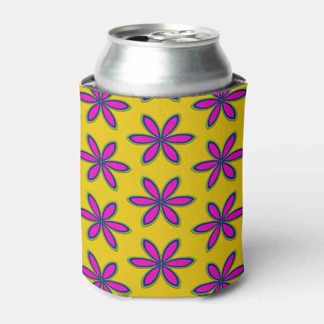 Purple Flower Patch Can Cooler (Can Front)
