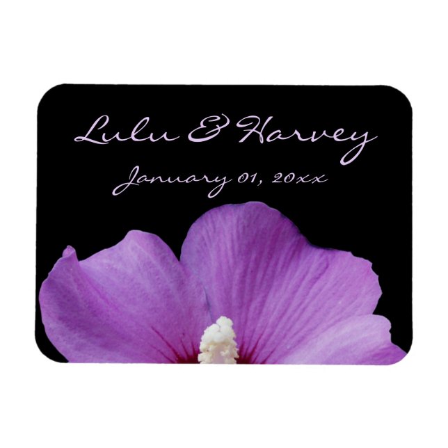 Purple Flower Personal Wedding Magnet (Horizontal)