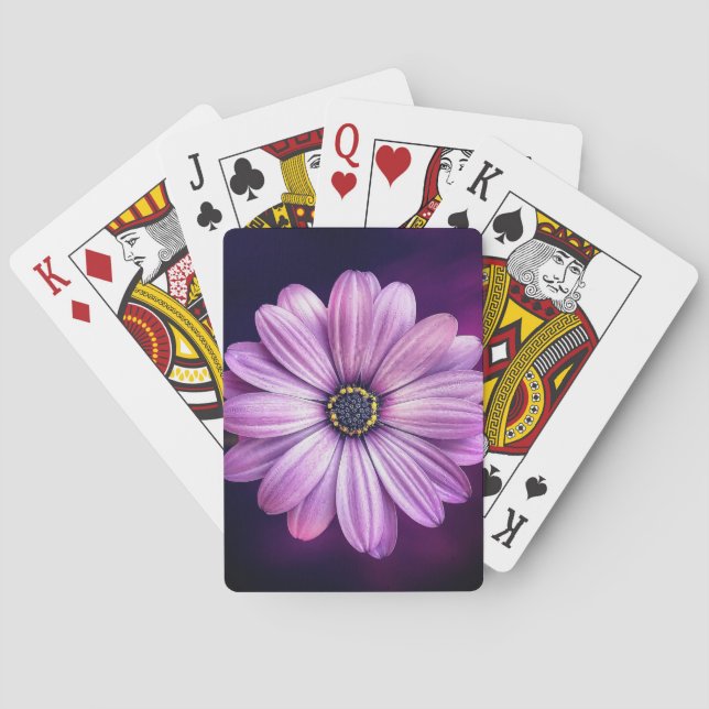 Purple Flower Playing Cards (Back)