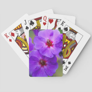 Purple flower playing cards