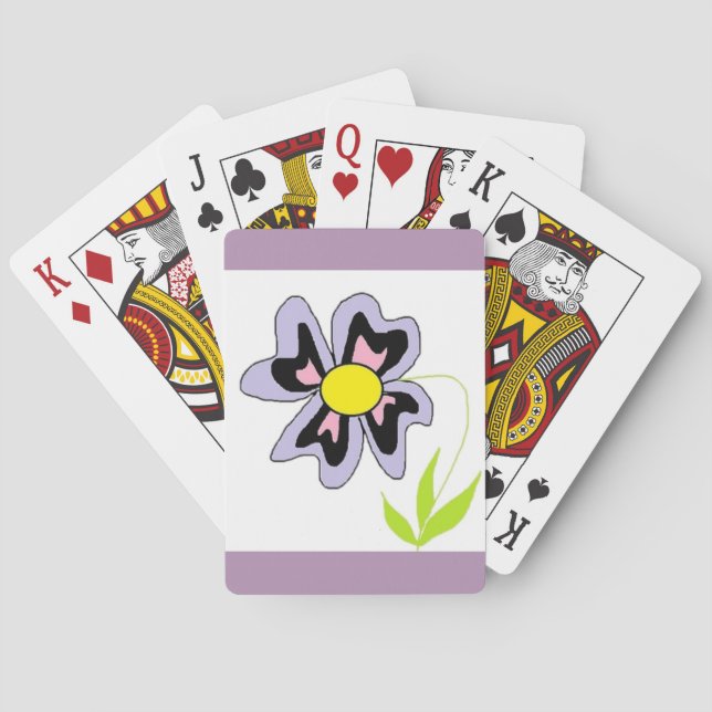 PURPLE FLOWER PLAYING CARDS (Back)