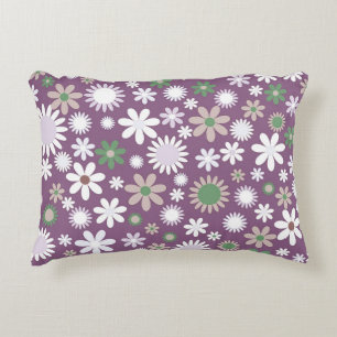 Purple Flower Power Decorative Cushion