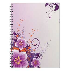 Purple Flower Prairie Rose Notebook