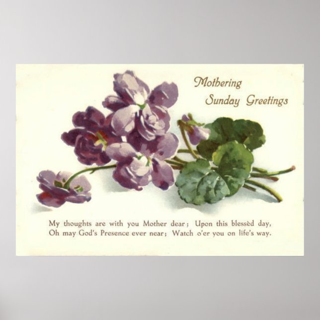 Purple Flower Prayer Sunday Mother's Day Poster (Front)