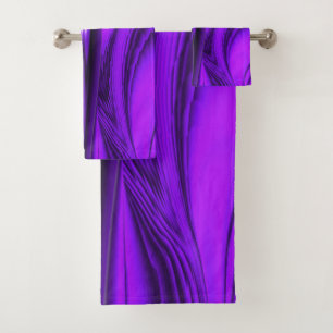 Purple Flower Rainbow Dreams Angel wings Bath Towel Set